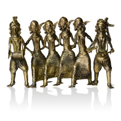 Brass Metal Craft (Dokra) Tribal Folk Dancing Group - 5.5 Inches