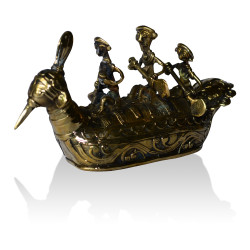 Brass Metal Craft (Dokra) Rowing Boat - 6 Inches Brass Metal Craft (Dokra) Rowing Boat - 6 Inches