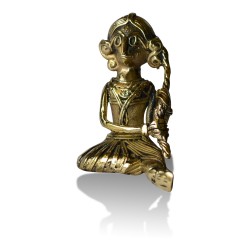 Brass Metal Craft (Dokra) Sitting Lady doing Shringar
