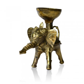 Brass Metal Craft (Dokra) Elephant with Lamp