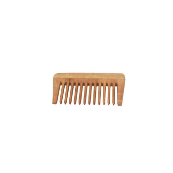 Natural Neem Wood Wide Teeth Comb - Small Size