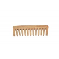 Natural Neem Wood Wide Teeth Comb - Medium Size