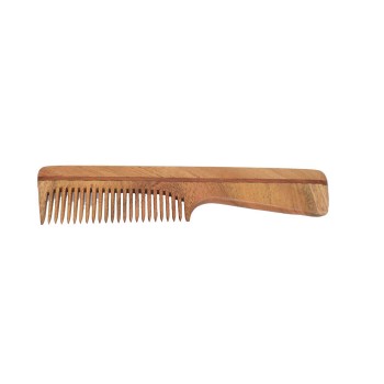 Natural Neem Wood Comb with Handle