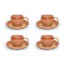 Terracotta Tea Cups & Saucers (Set of 4)