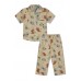 GreenApple Organic Cotton Boy's Nightsuit with Red and Blue Elephants