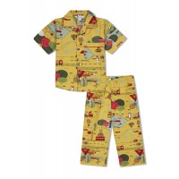 GreenApple Organic Cotton Boy's Nightsuit with A Travel Story
