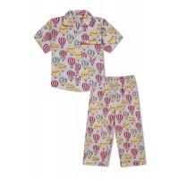 GreenApple Organic Cotton Boy's Nightsuit with Colorful Hot Air Balloons