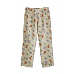GreenApple Organic Cotton Mom Pyjama Light Brown Color with Red and Blue Elephants