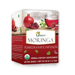Grenera Organic Moringa Pomegranate Infusion Tea - 18 Tea Bags