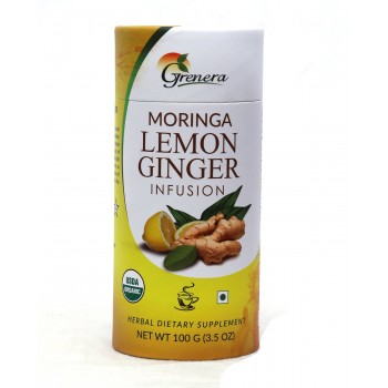 Grenera Organic Moringa Lemon Ginger Infusion Loose Tea - 100 GMS