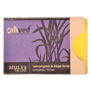 Omved Lemongrass & Sage Soap (refreshes, tones) - 125 GMS