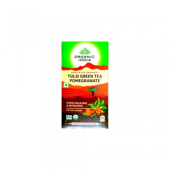 Organic India Tulsi Green Tea Pomegranate Tea - 25 Tea Bags