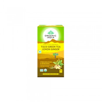 Organic India Tulsi Green Lemon Ginger Tea - 25 Tea Bags