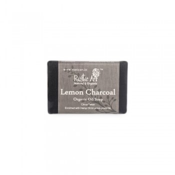 Rustic Art Organic Lemon Charcoal Soap - 100 GMS